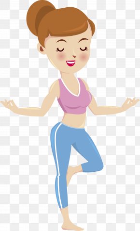 Beautiful Yoga Fitness Vector Illustration Picture - Cartoon Yoga Fitness Centre PNG