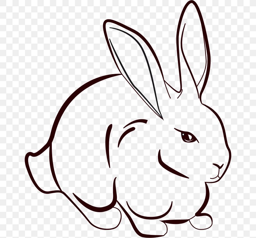 Line Art Rabbit Drawing Clip Art, PNG, 662x764px, Line Art, Area, Art, Artwork, Black Download Free