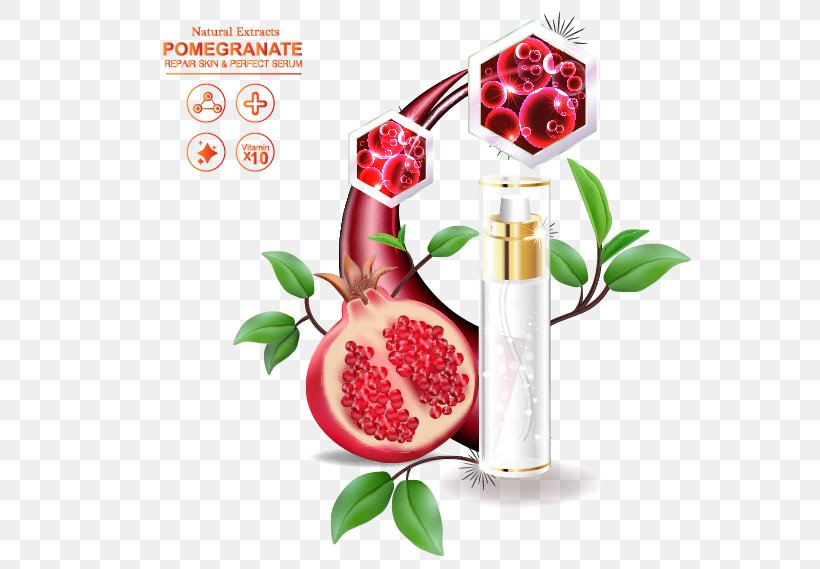 Pomegranate Skincare Vector Material, PNG, 594x569px, Juice, Advertising, Diet Food, Food, Fruit Download Free