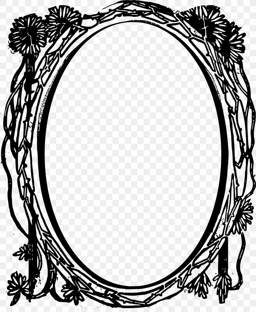 Picture Frames Circle Mirror Clip Art, PNG, 1970x2400px, Picture Frames, Black And White, Coloring Book, Decorative Arts, Drawing Download Free