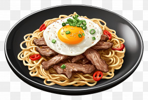 Korean Bibimbap - Delicious Noodle Dish With Egg And Beef PNG