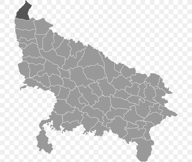 Uttar Pradesh Vector Graphics Blank Map Clip Art, PNG, 699x692px, Uttar Pradesh, Black And White, Blank Map, India, Map Download Free