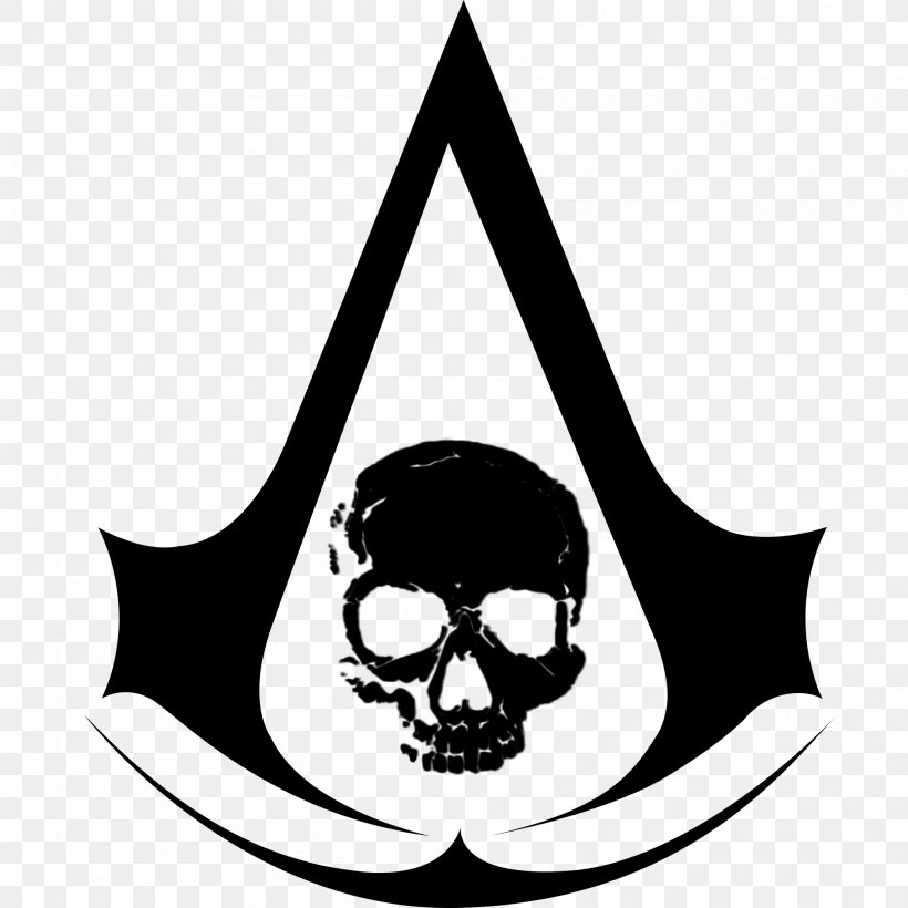 Assassin's Creed IV: Black Flag Assassin's Creed III Assassin's Creed: Origins Assassin's Creed Rogue, PNG, 2000x2000px, Video Game, Assassins, Black And White, Bone, Monochrome Photography Download Free