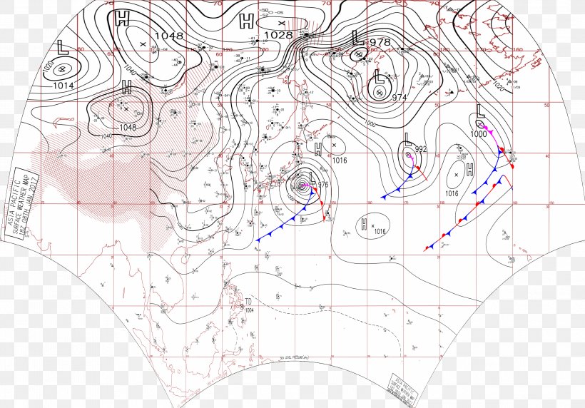 Surface Weather Analysis 南岸低気圧 Weather Map Low-pressure Area, PNG, 3004x2097px, Watercolor, Cartoon, Flower, Frame, Heart Download Free