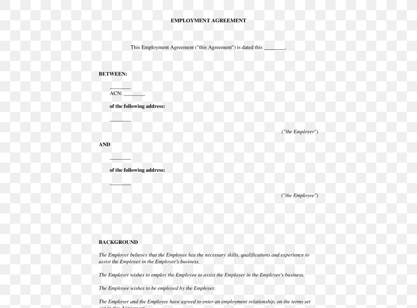 Template Employment Contract Microsoft Word, PNG, 532x606px, Template, Area, Black And White, Brand, Contract Download Free