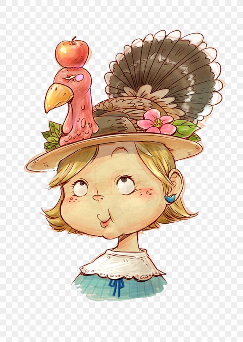 Turkey Thanksgiving Cartoon Illustrator Illustration, PNG, 5599x7900px, Watercolor, Cartoon, Flower, Frame, Heart Download Free