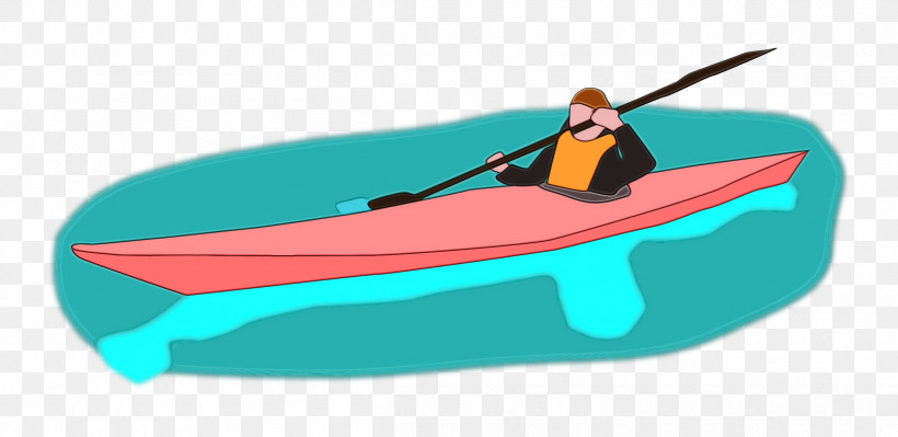 Kayak Boating Boat, PNG, 2400x1168px, Watercolor, Boat, Boating, Kayak, Paint Download Free