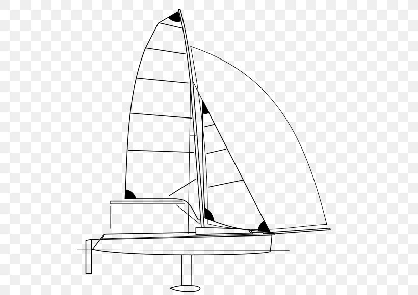 Sailing Proa Sloop SKUD 18, PNG, 520x580px, Sail, Black And White, Boat, Brigantine, Cat Ketch Download Free