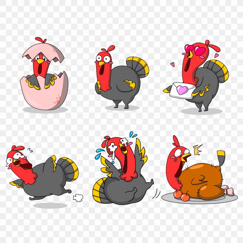 Turkey Cartoon Thanksgiving, PNG, 4134x4134px, Turkey, Animation, Cartoon, Chicken, Designer Download Free