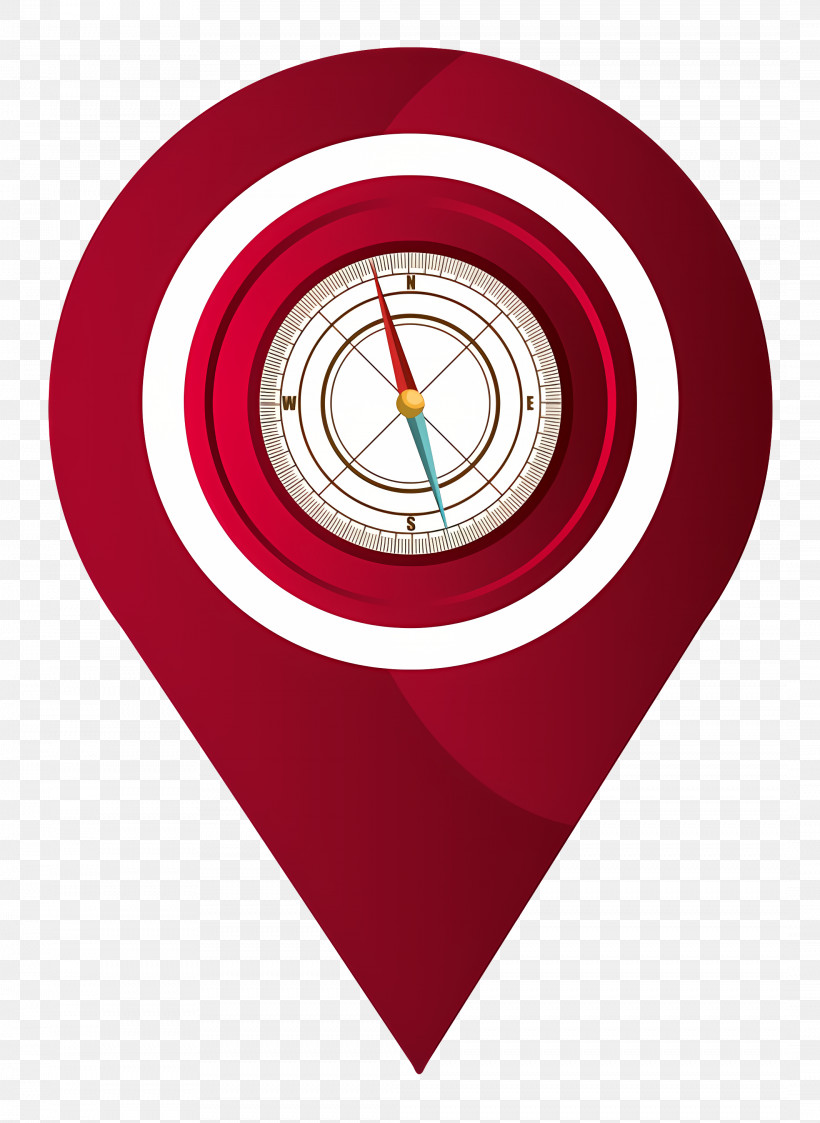 Location Icon - Compass In Location Pin PNG