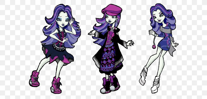 Monster High Spectra Vondergeist Daughter Of A Ghost Fan Art, PNG, 644x394px, Watercolor, Cartoon, Flower, Frame, Heart Download Free