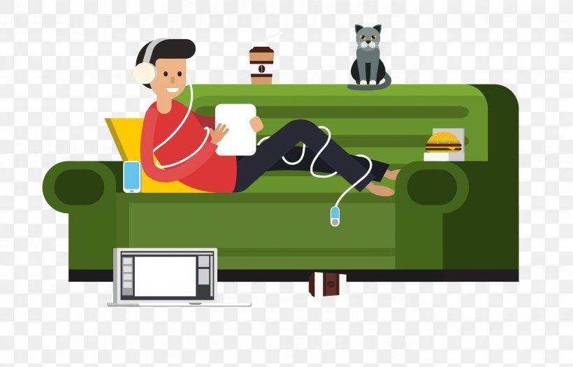 Cartoon, PNG, 2780x1782px, Cartoon, Communication, Computer, Couch, Designer Download Free