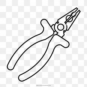 Pliers - Coloring Book Black And White Pliers Drawing PNG