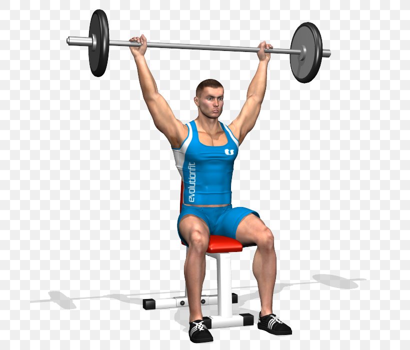 Barbell Weight Training Physical Exercise Overhead Press Strength Training, PNG, 700x700px, Watercolor, Cartoon, Flower, Frame, Heart Download Free