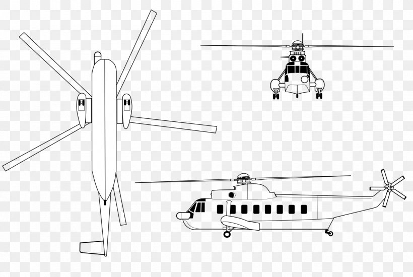 Sikorsky S-61 Sikorsky SH-3 Sea King Helicopter Westland Sea King Sikorsky S-92, PNG, 1280x859px, Sikorsky S61, Aircraft, Black And White, Diagram, Drawing Download Free