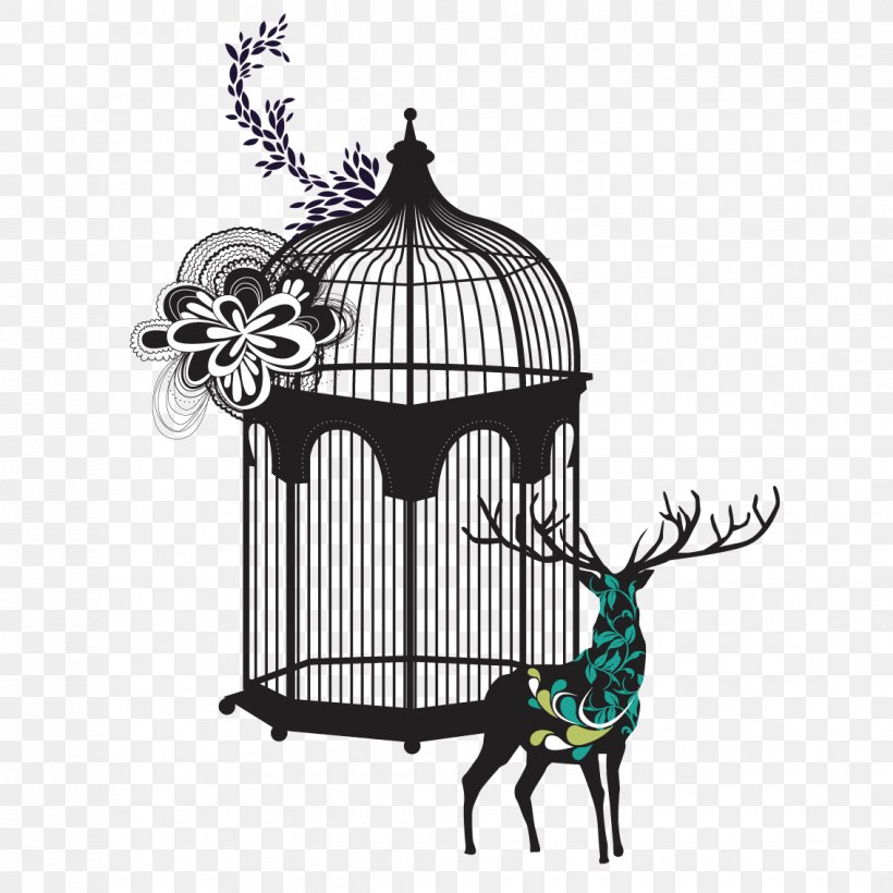 Birdcage Clip Art, PNG, 1134x1134px, Birdcage, Cage, Deer, Illustration, Reindeer Download Free