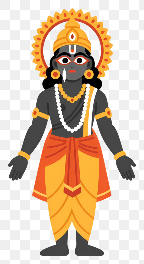 Lord Jagannath - Dark Deity With Halo PNG