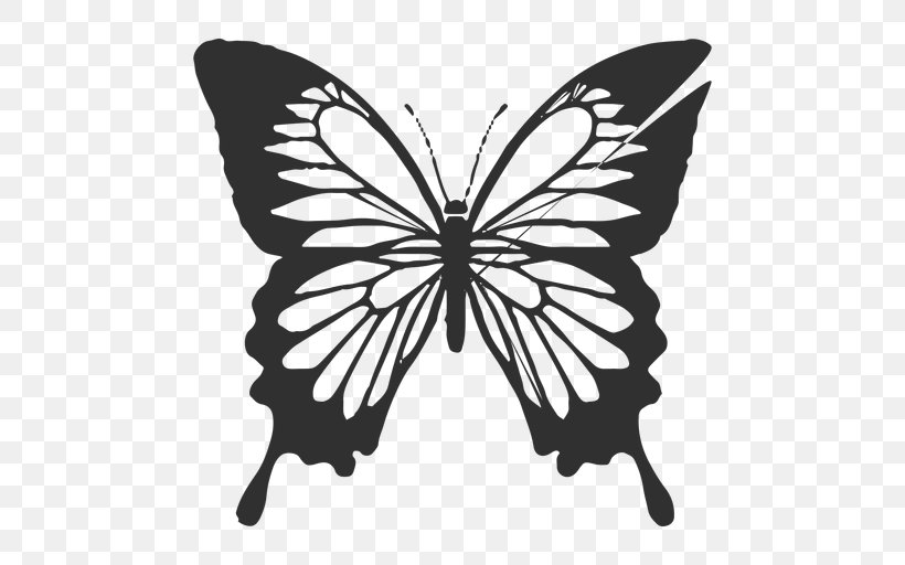 Butterfly Vector Graphics Royalty-free Illustration Stock Photography, PNG, 512x512px, Butterfly, Blackandwhite, Brushfooted Butterfly, Insect, Invertebrate Download Free