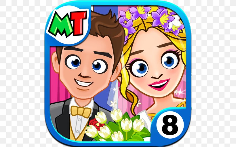My Town : Wedding Wedding Day Game My Town : Home Dollhouse Android, PNG, 512x512px, My Town Wedding, Android, App Store, Area, Artwork Download Free