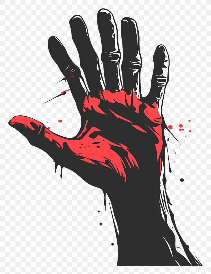 Zombie Hand - Artistic Illustration Of A Bloody Hand PNG