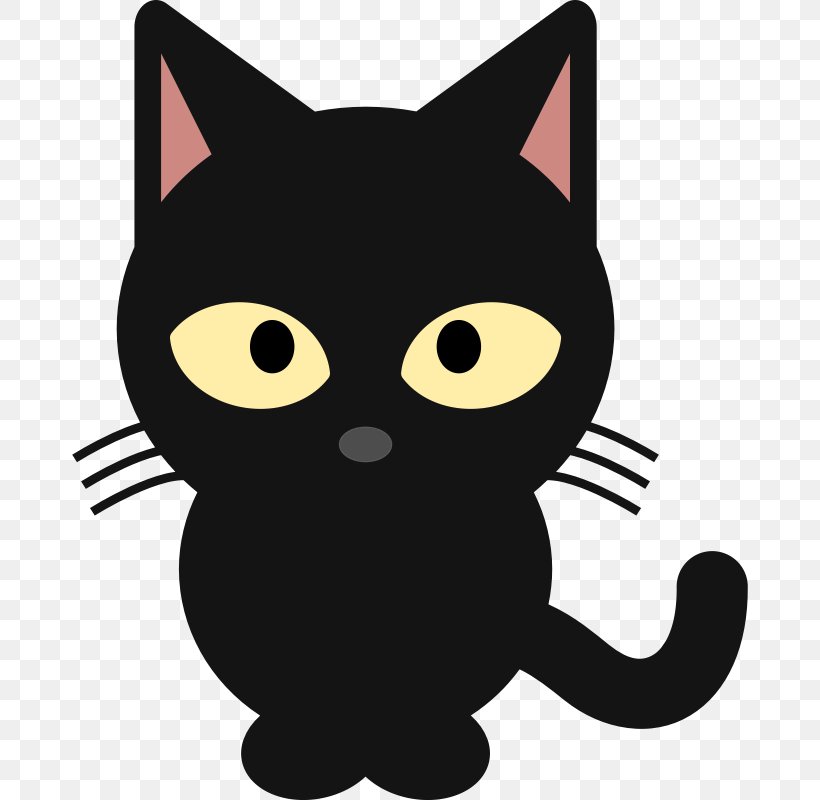 Black Cat Kitten Clip Art, PNG, 676x800px, Cat, Bicolor Cat, Black Cat, Carnivoran, Cartoon Download Free