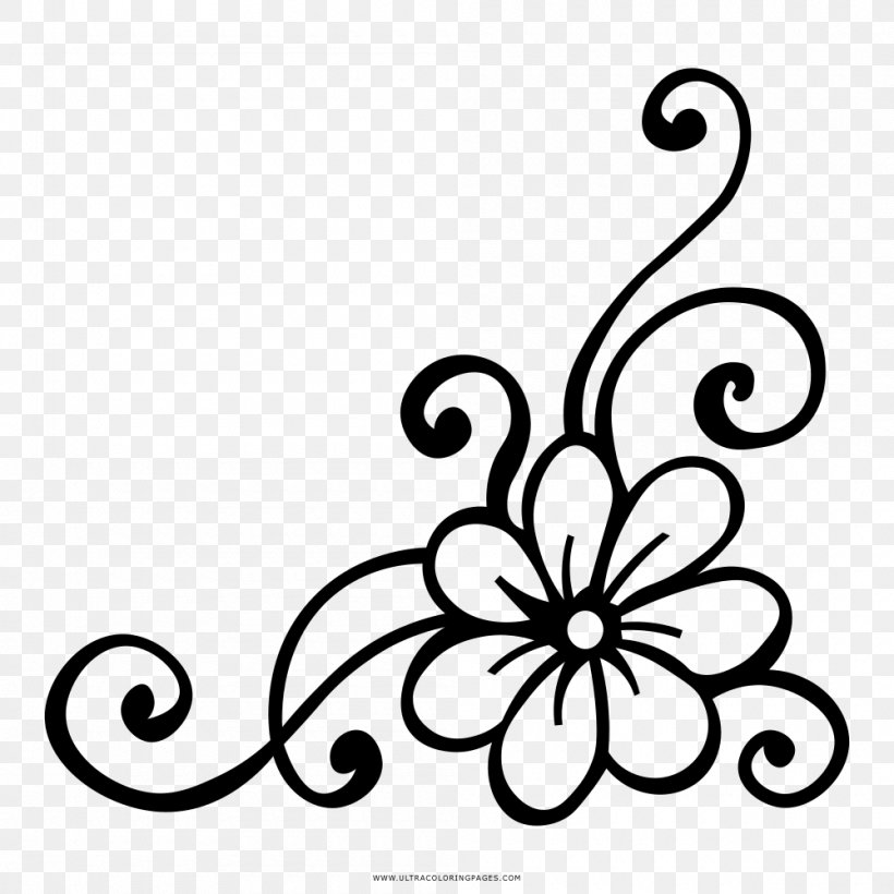 Coloring Book Drawing Line Art Floral Design, PNG, 1000x1000px, Coloring Book, Artwork, Black, Black And White, Drawing Download Free