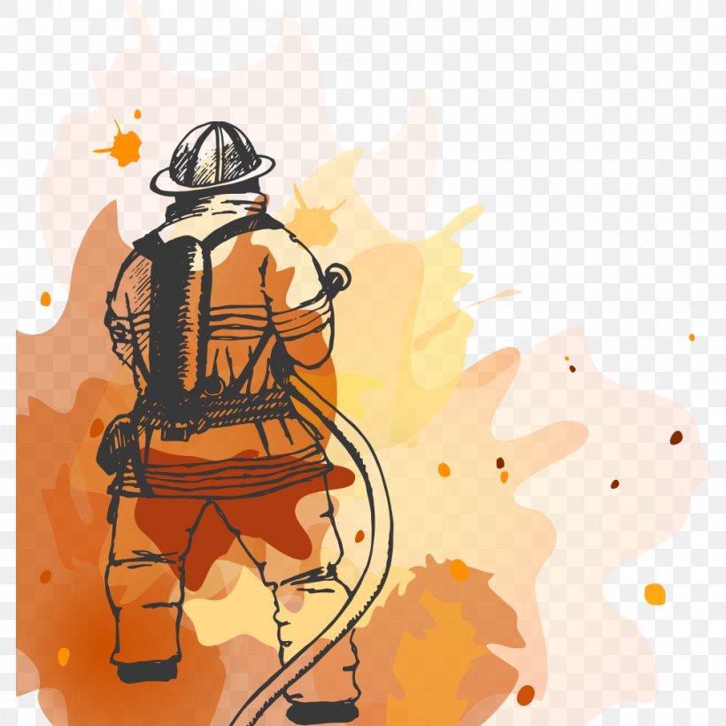 Firefighter Fire Department Firefighting Illustration, PNG, 1000x1000px, Firefighter, Art, Badge, Fire, Fire Department Download Free
