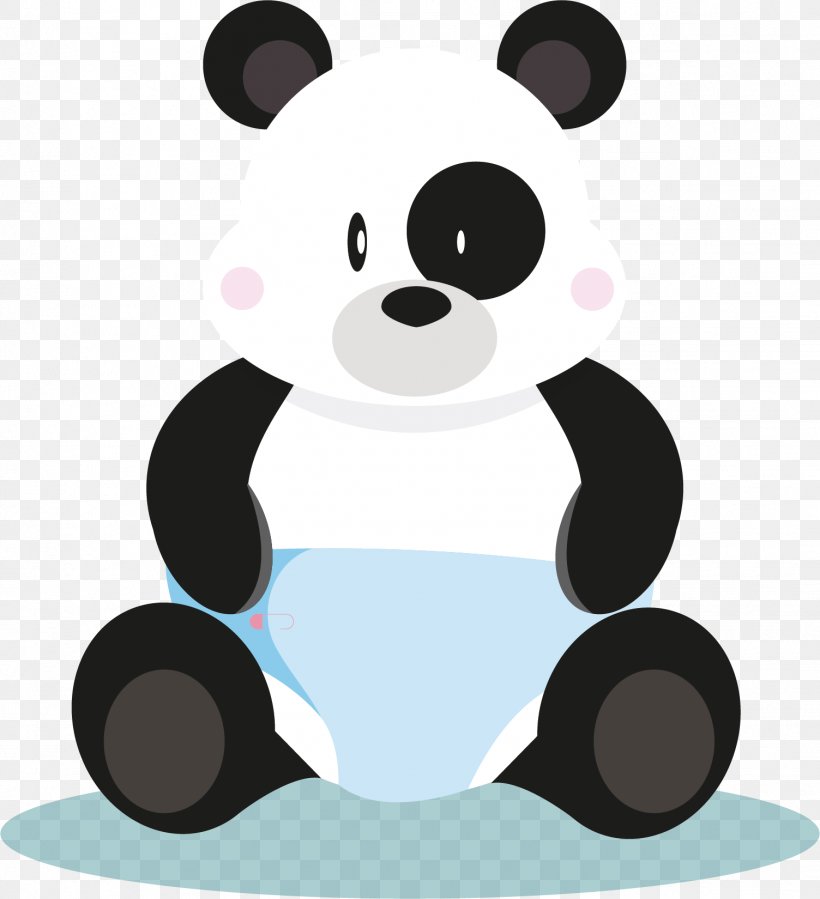 Puppy Giant Panda Diaper Infant Clip Art, PNG, 1504x1650px, Watercolor, Cartoon, Flower, Frame, Heart Download Free