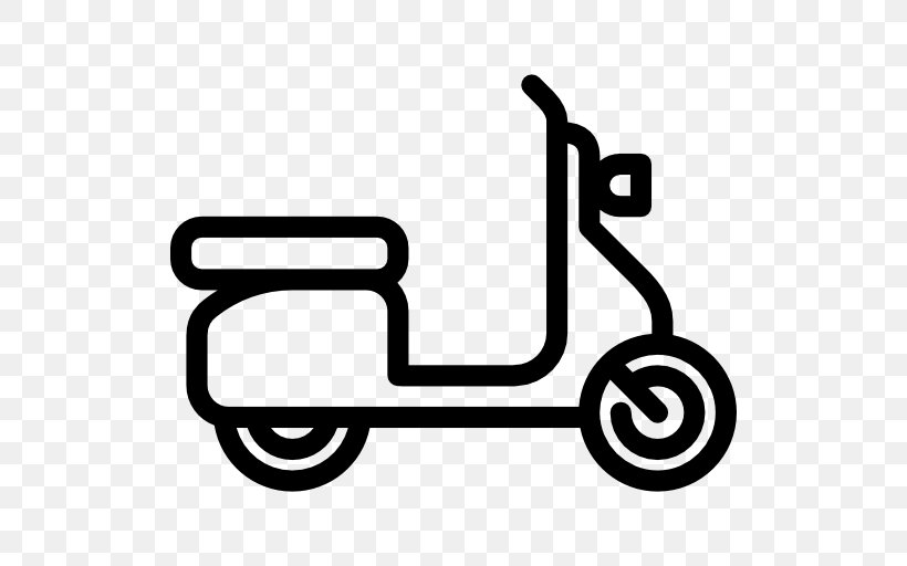 Scooter Car Motorcycle Bicycle Vehicle, PNG, 512x512px, Scooter, Allterrain Vehicle, Area, Bicycle, Black And White Download Free