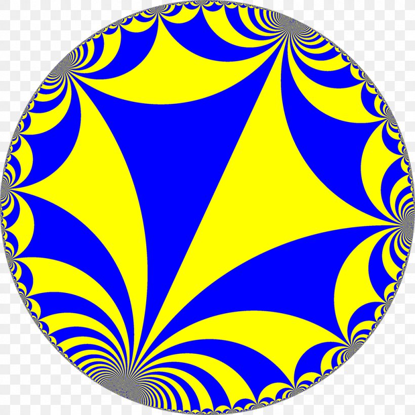 Tessellation Circle Hyperbolic Geometry Triangle, PNG, 1024x1024px, Tessellation, Area, Ball, Geometric Shape, Geometry Download Free