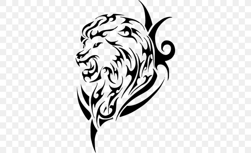 Lion Sleeve Tattoo Face Tattoo Tattoo Ink, PNG, 500x500px, Lion, Art, Blackandwhite, Drawing, Face Tattoo Download Free