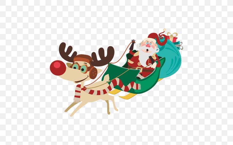 Santa Claus Village Reindeer Sled Christmas, PNG, 512x512px, Santa Claus, Christmas, Christmas Card, Christmas Decoration, Christmas Ornament Download Free