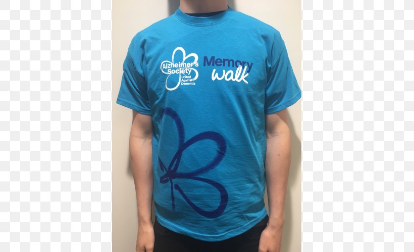 T-shirt Memory Walk Alzheimer's Association Alzheimer's Disease, PNG, 500x500px, Tshirt, Active Shirt, Aqua, Awareness, Blue Download Free