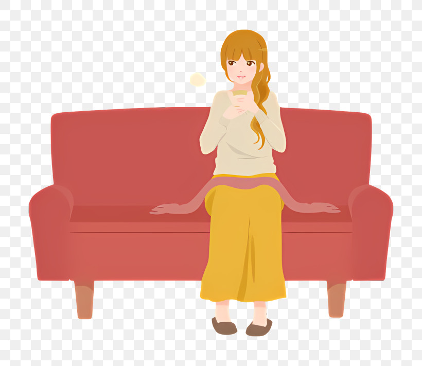 Icon - Woman Sitting On Sofa Enjoying Tea PNG