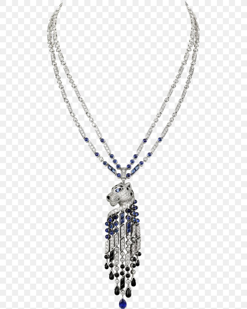 Necklace Sapphire Cartier Onyx Platinum, PNG, 507x1024px, Necklace, Bead, Body Jewelry, Brilliant, Carat Download Free