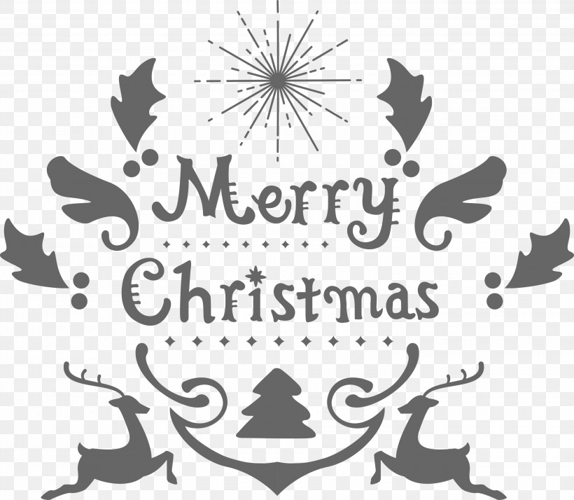 Christmas Fonts Merry Christmas Fonts, PNG, 3000x2615px, Christmas Fonts, Blackandwhite, Calligraphy, Leaf, Logo Download Free