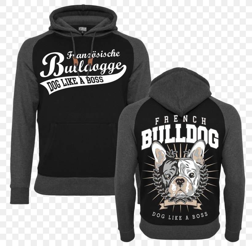 Hoodie French Bulldog T-shirt Bluza, PNG, 800x800px, Hoodie, Black, Bluza, Brand, Bulldog Download Free