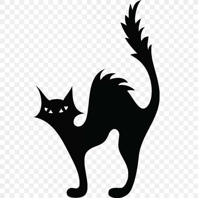 Cat Kitten Halloween Silhouette Clip Art, PNG, 1200x1200px, Cat, Black And White, Black Cat, Carnivoran, Cat Like Mammal Download Free