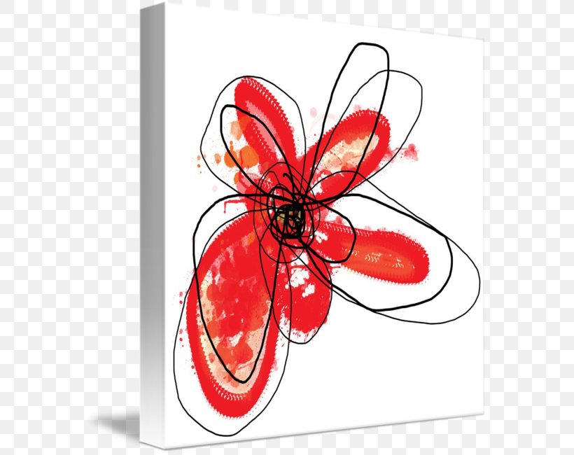 Gallery Wrap Red Canvas Art Clip Art, PNG, 576x650px, Gallery Wrap, Art, Butterfly, Canvas, Flower Download Free