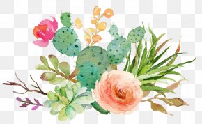 Beautiful Flowers Sen Department - Wedding Invitation Paper Succulent Plant Watercolor Painting Cactaceae PNG