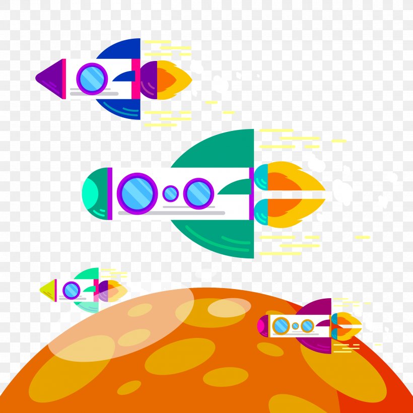 Rocket Spacecraft Outer Space, PNG, 2500x2500px, Rocket, Area, Cartoon, Designer, Orange Download Free