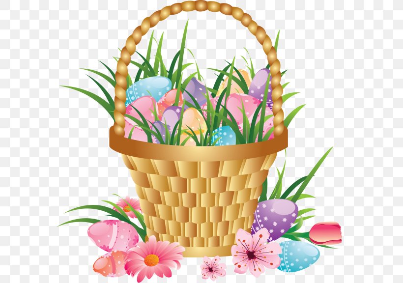 Easter Basket Clip Art, PNG, 589x576px, Easter, Basket, Cut Flowers, Easter Basket, Easter Bunny Download Free