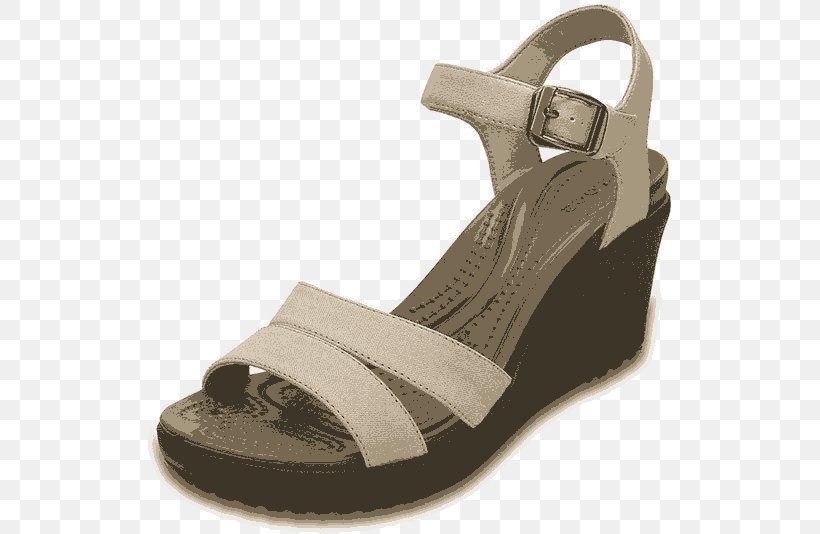 Sandal Crocs Platform Shoe Wedge, PNG, 527x534px, Sandal, Beige, Crocs, Fashion, Footwear Download Free