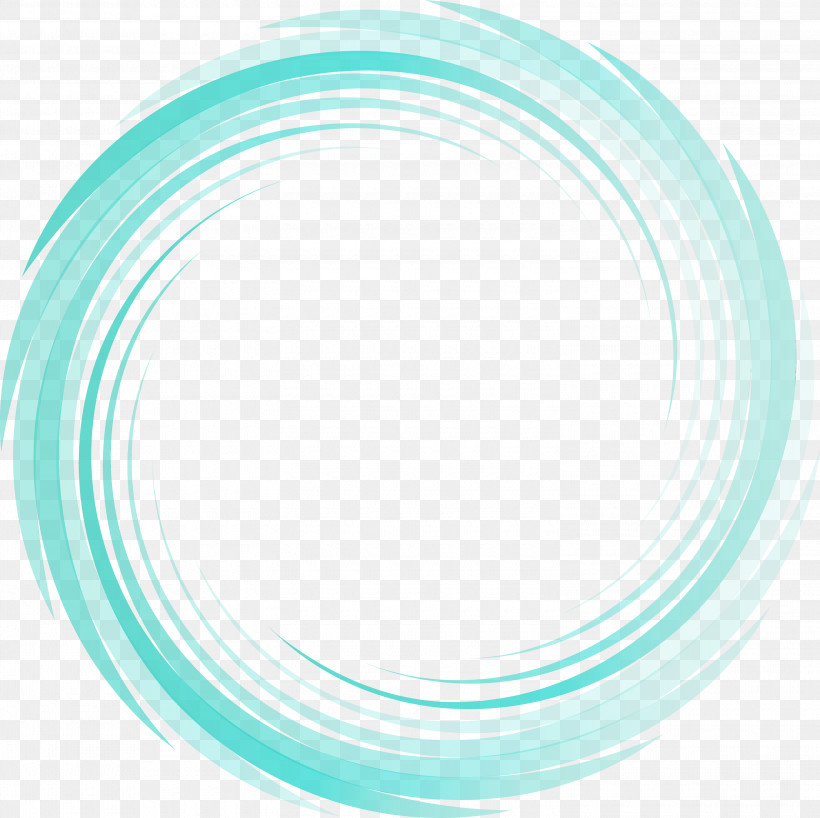 Turquoise, PNG, 3000x2995px, Circle Frame, Paint, Turquoise, Watercolor, Wet Ink Download Free