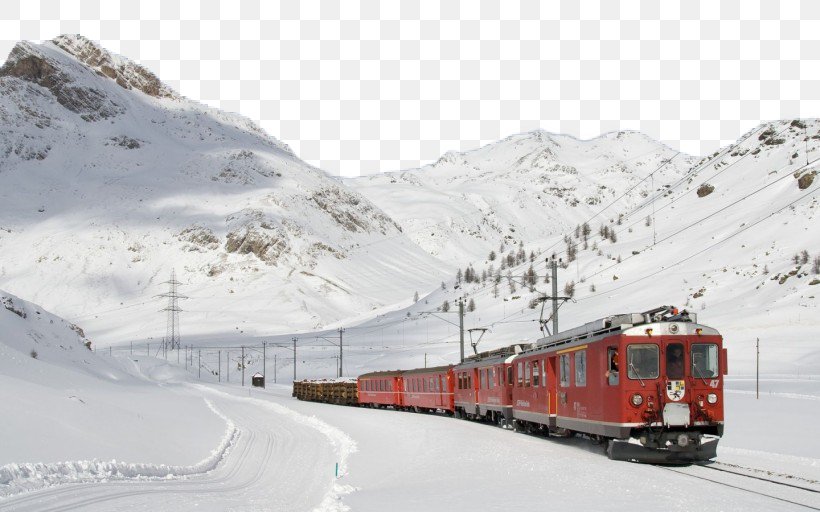 Bernina Railway Train Rail Transport Steam Locomotive Wallpaper, PNG, 820x512px, Bernina Railway, Alps, Computer, Desktop Computer, Desktop Environment Download Free