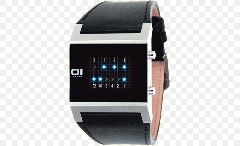 Watch Binary Clock Dial Quartz Clock, PNG, 500x500px, Watch, Binary Clock, Black Leather Strap, Brand, Bulova Download Free