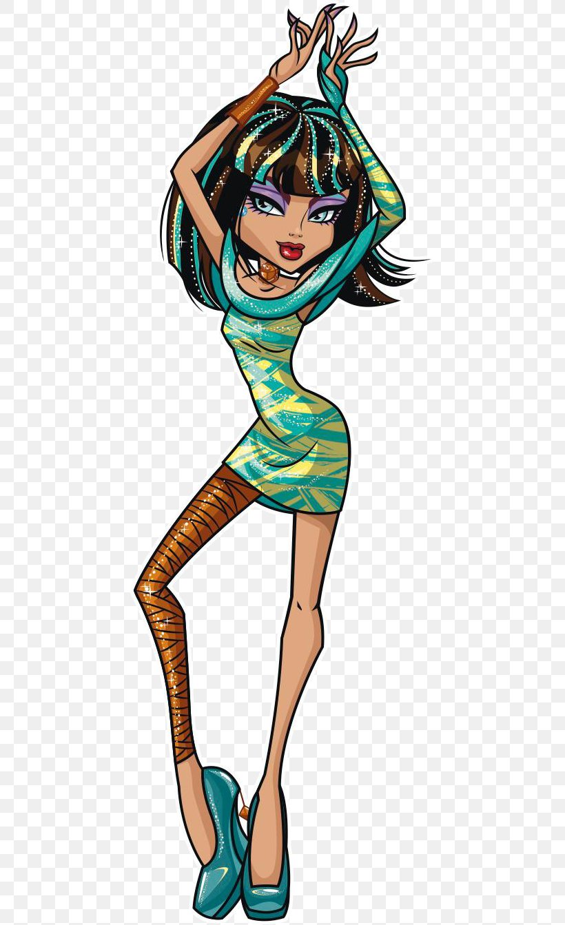 Monster High Cleo De Nile Doll Frankie Stein Monster High: Welcome To Monster High, PNG, 442x1343px, Watercolor, Cartoon, Flower, Frame, Heart Download Free