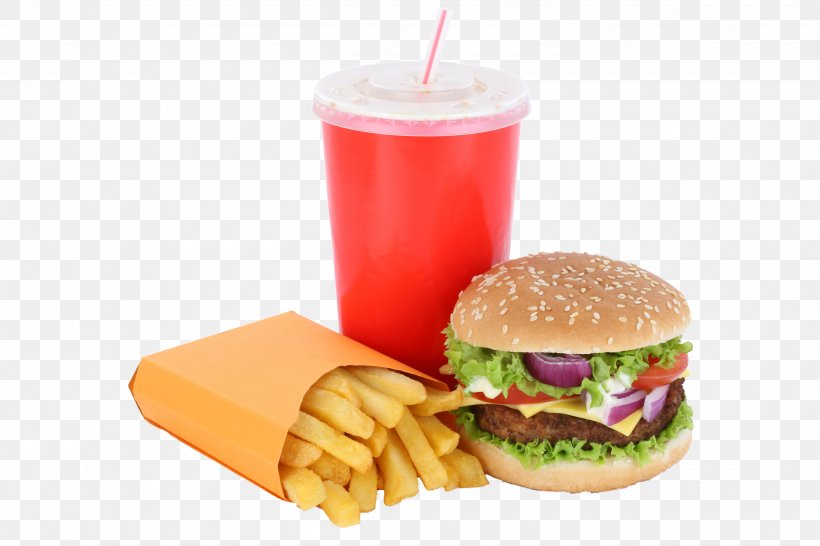 Cheeseburger Fast Food Hamburger French Fries Take-out, PNG, 2500x1667px, Cheeseburger, American Food, Breakfast Sandwich, Chicken Meat, Cola Download Free