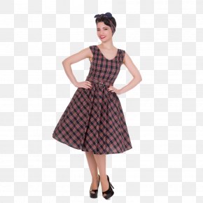 Dolly - Cocktail Dress Tartan Full Plaid Fashion PNG