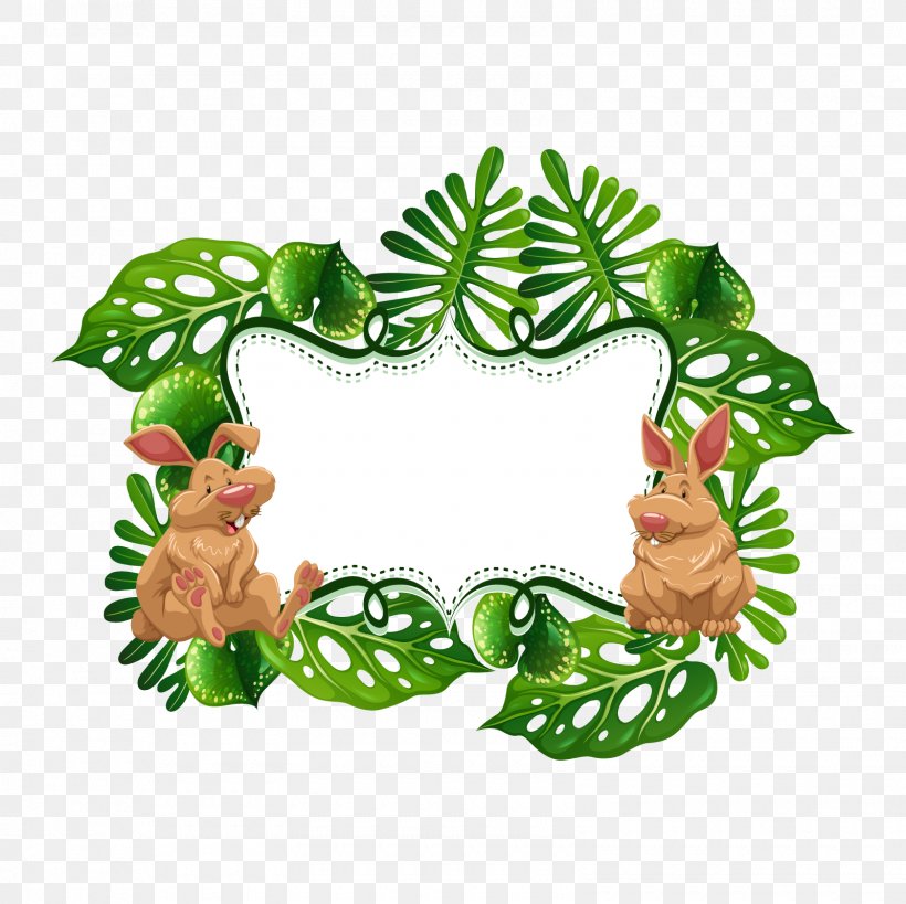 European Rabbit Royalty-free Euclidean Vector Illustration, PNG, 1600x1600px, European Rabbit, Branch, Christmas Decoration, Christmas Ornament, Conifer Download Free